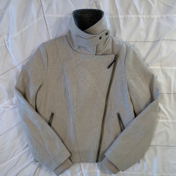 Anthropologie Cartonnier Sherpa Wool Blend Moto - Picture 9 of 10